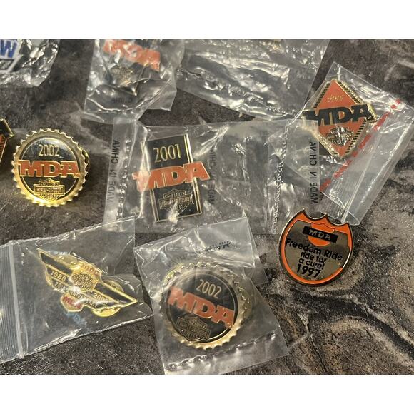 12 VTG NEW! Harley Pin Lot MDA Willie Freedom Bike Week Motorcycle Ride Hog Club - Picture 2 of 8